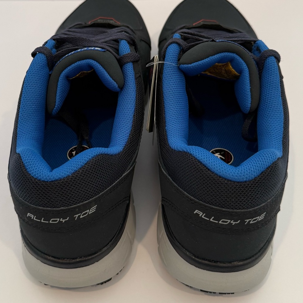 Skechers Black and Blue safety toe slip resistant sole sneakers - Picture 5 of 12